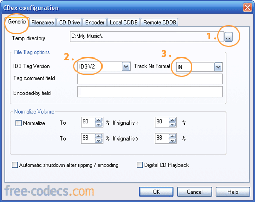 GENERIC SETTINGS tab