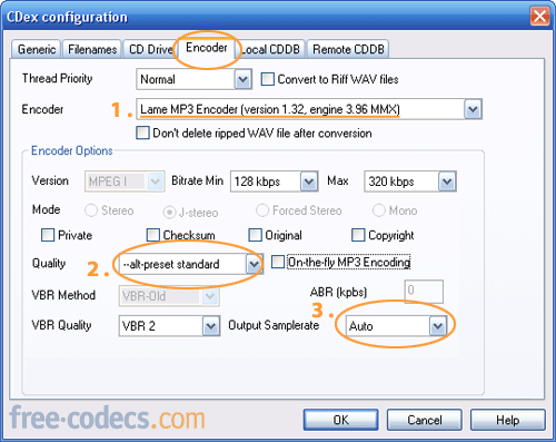 ENCODER tab