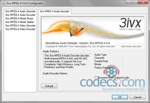 3ivx MPEG-4 5.0.4 screenshot