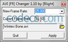 AVI Frame Rate Changer 1.10 screenshot