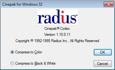 Cinepak Codec 1.10.0.11 screenshot