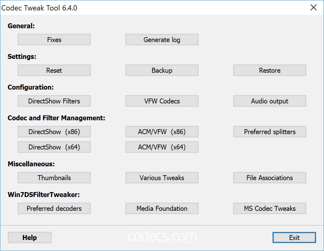 CODEC TOOL codec tool: