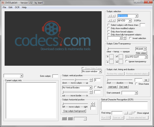 DVDSubEdit 1.52 screenshot