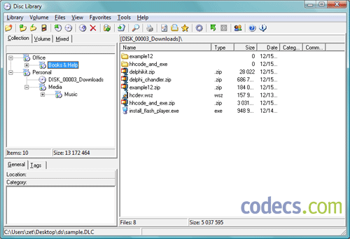 Disclib 2.0.50 screenshot