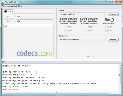 DumpHD 0.61 screenshot