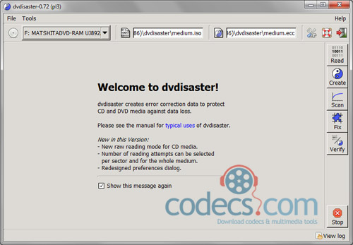 dvdisaster 0.72.3 screenshot