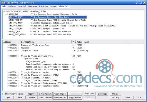 IFOEdit 0.971 screenshot