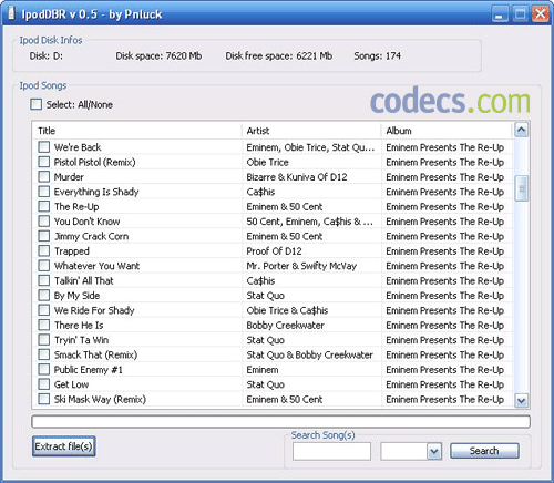 iPodDBR 0.5 screenshot