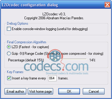LZOcodec 0.4 screenshot