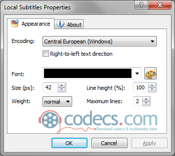 Local Subtitles for WMP 1.6 screenshot