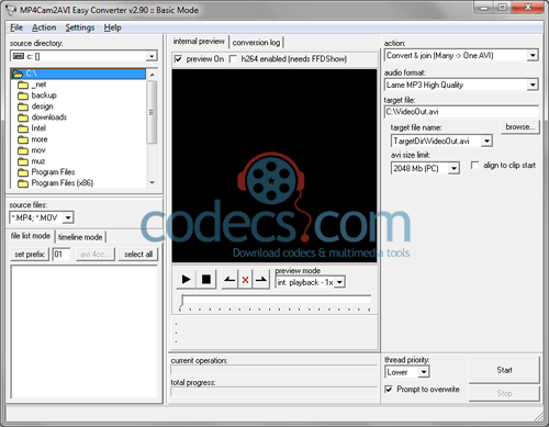MP4Cam2AVI 2.98 screenshot