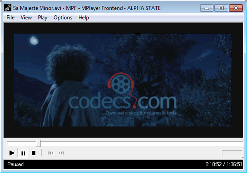 MPlayer Frontend (MPF) 1.0 test-release 2 screenshot