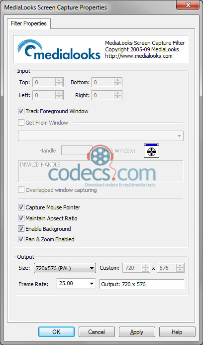 Screen Capture DirectShow Filter 2.0.3.0 screenshot