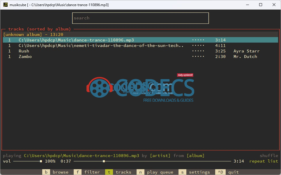 musikCube 1.1 screenshot
