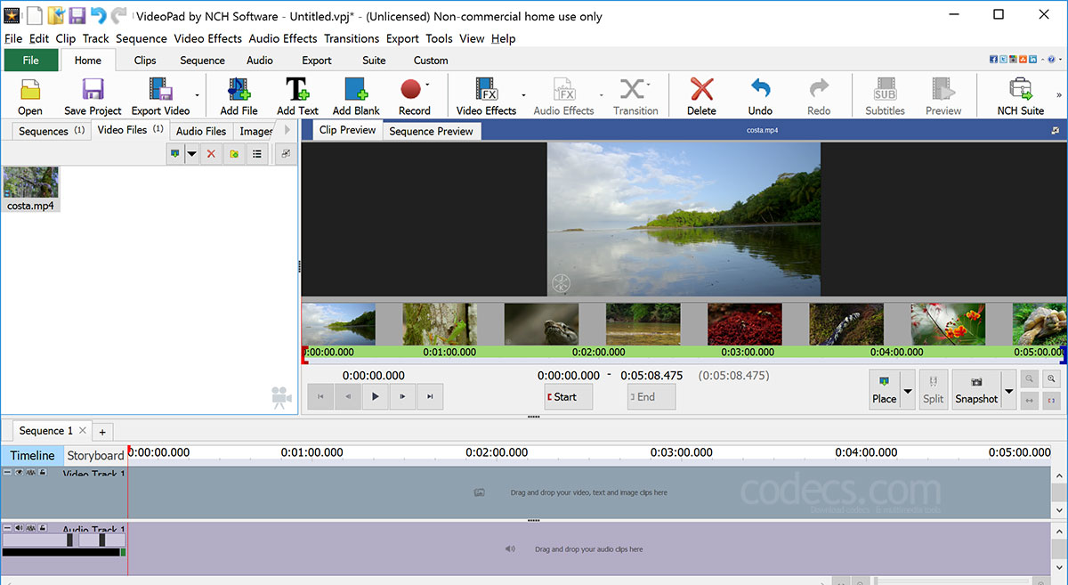 VideoPad Video Editor 3.02 screenshot