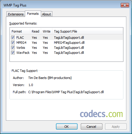 WMP Tag Plus 2.1 screenshot