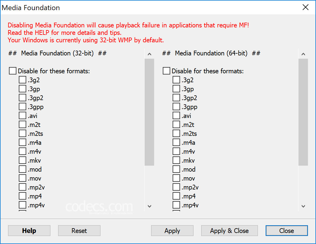 Win7DSFilterTweaker 5.9 screenshot