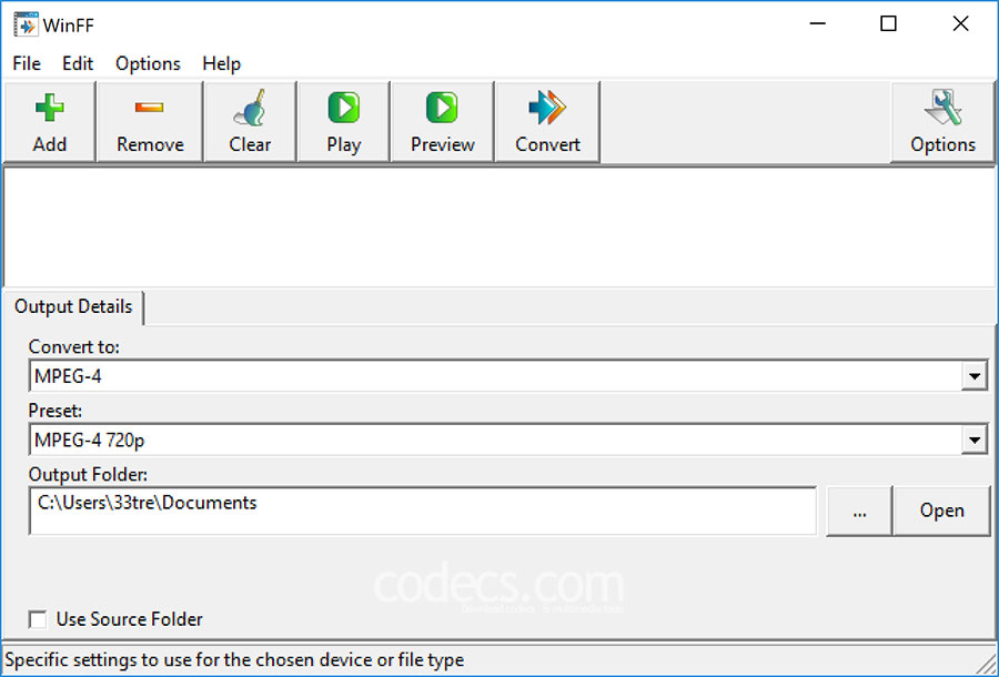 WinFF Video Converter 1.5 final screenshot