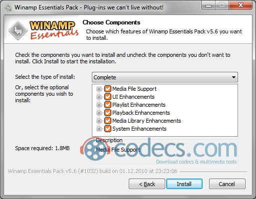 Winamp Essentials Pack 5.63 screenshot