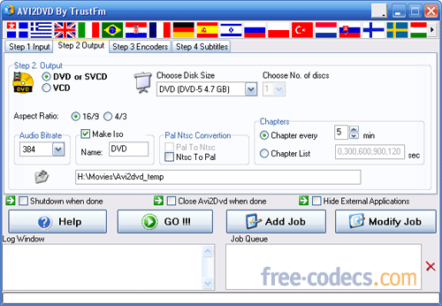 Avi2Dvd 0.4.5 beta screenshot