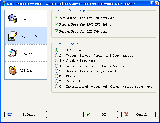 DVD Region+CSS Free 5.9.8.5 screenshot