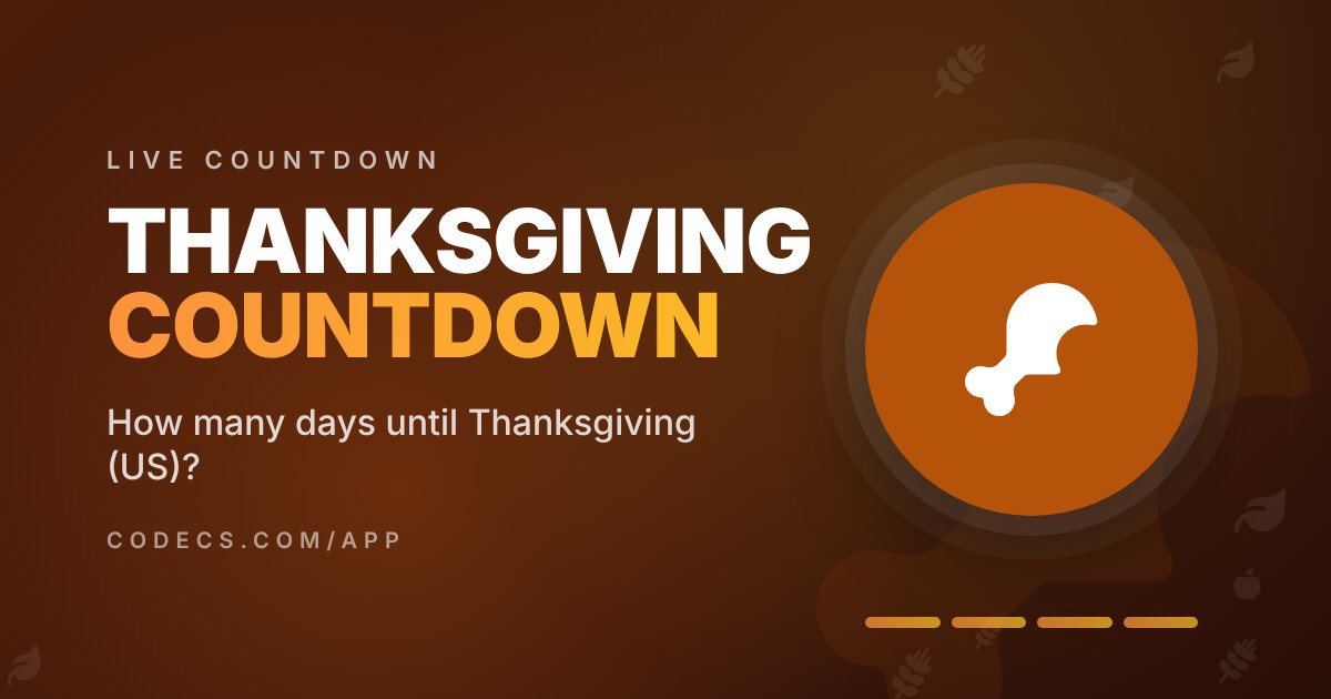 Thanksgiving Countdown 2026 - How Many Days Until Thanksgiving ...