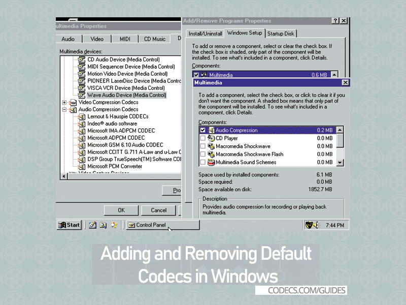 Adding and Removing Default Codecs