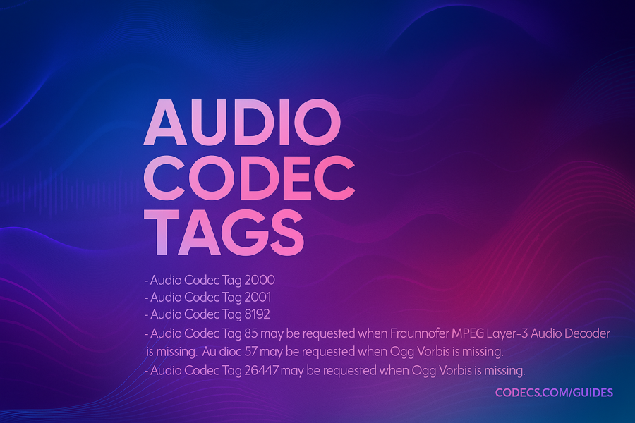 Audio Codec Tags Screenshot
