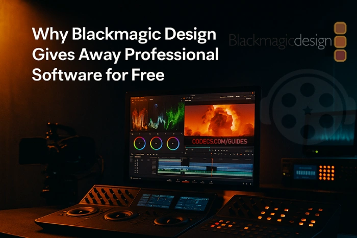 DaVinci Resolve running free on a desktop, with the Blackmagic hardware the software is designed to sell