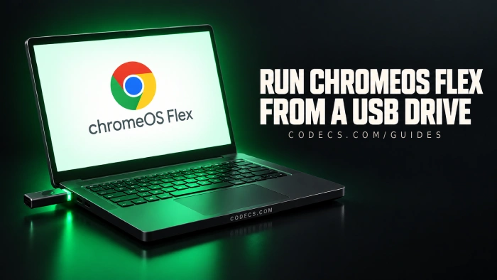 Running ChromeOS Flex from a USB drive on an older laptop