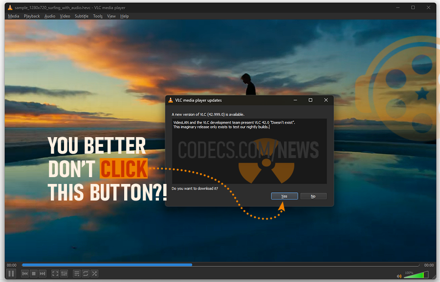 Would You Download the Nonexistent VLC 42.0? Screenshot