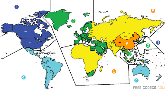 DVD Region Map