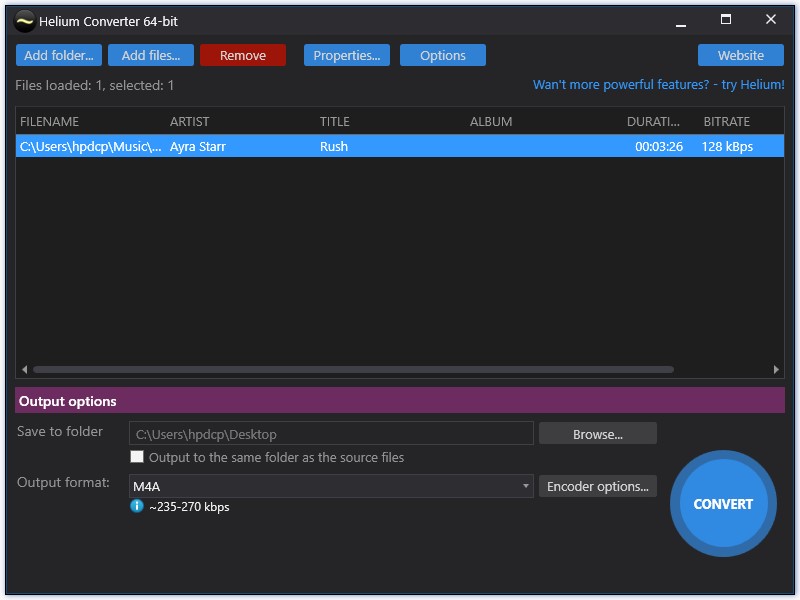 helium audio converter