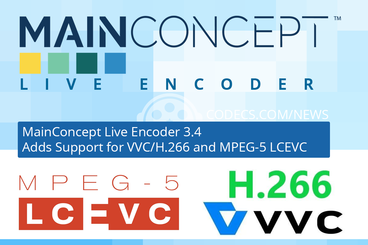 MainConcept Live Encoder Adds Support for VVC/H.266 and MPEG-5 LCEVC