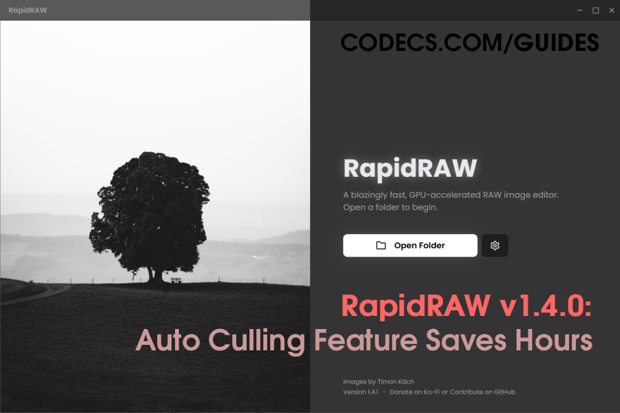 RapidRAW v1.4.0: Auto Culling Feature Saves Hours | Free Download Screenshot