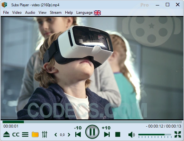 The slim Subs Player interface showing its main window