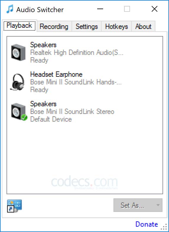 Audio Switcher 1.8 screenshot