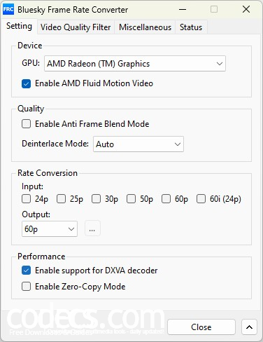 Bluesky Frame Rate Converter 4.7.1 screenshot