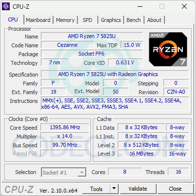 CPU-Z 2.15 screenshot