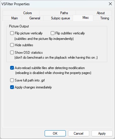 DirectVobSub (VSFilterMod) 2.5.2.7 screenshot