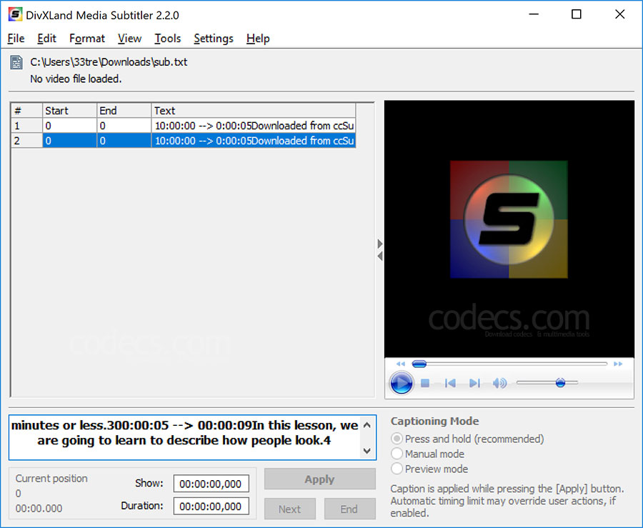 virtualdub subtitler divxland media subtitler