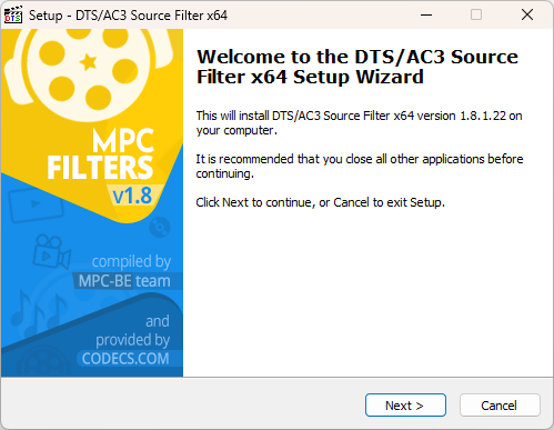 DTS/AC3/DD+ Source Filter 1.8.3.59 screenshot
