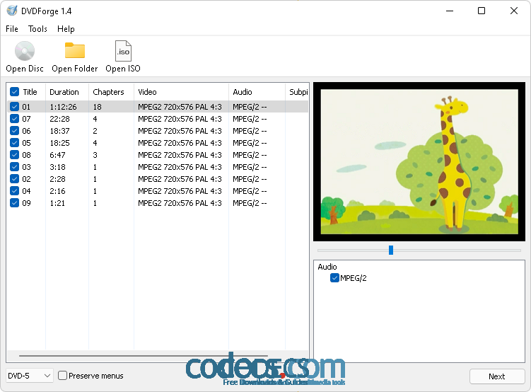 DVDForge 1.4 screenshot