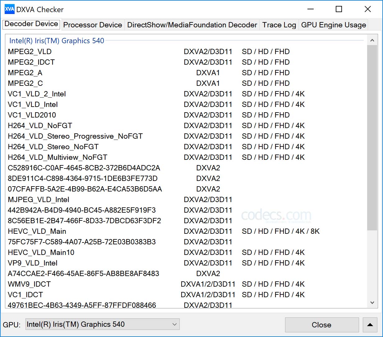 DXVA Checker 4.5.4 screenshot