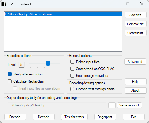 FLAC 1.5.0 screenshot