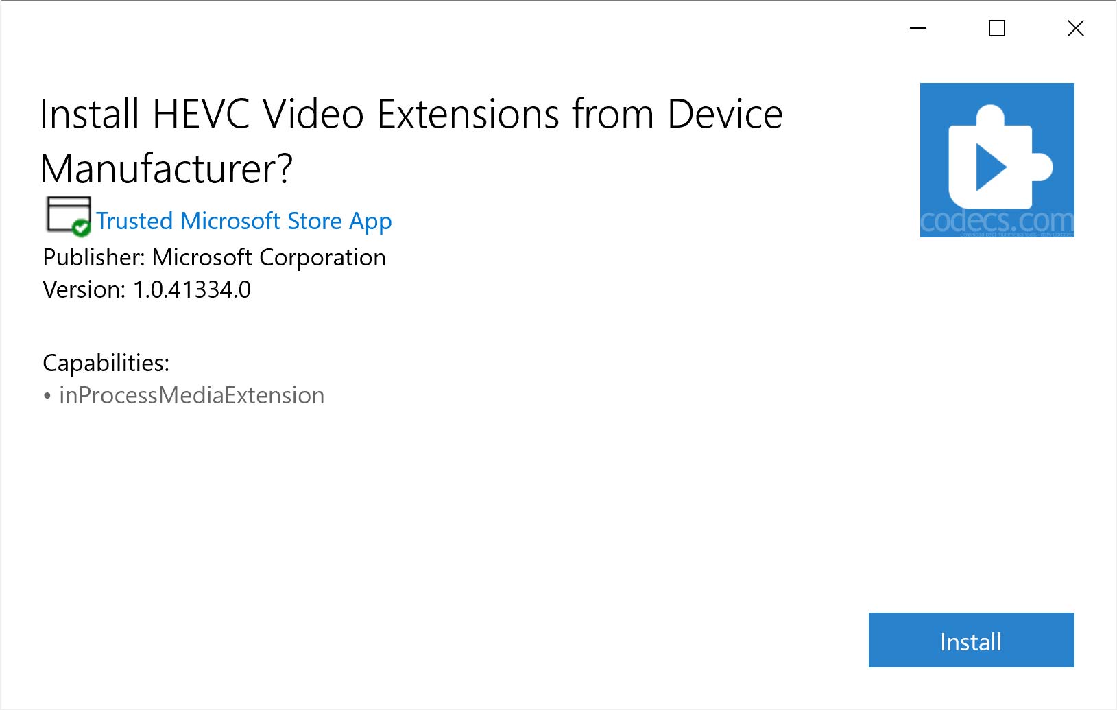 HEVC Video Extension 2.0.61931 screenshot