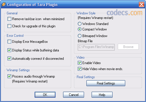 Tara's Real Audio Input Plugin 1.0.3b (for Winamp) screenshot