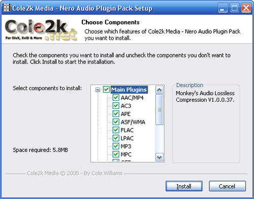 cole2k media nero audio plugin pack 1.5.4