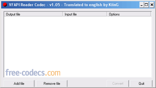 VFAPI Reader Codec 1.05 screenshot