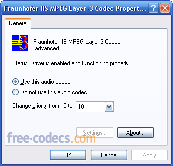 Fraunhofer MPEG Layer-3 Audio Decoder screenshot